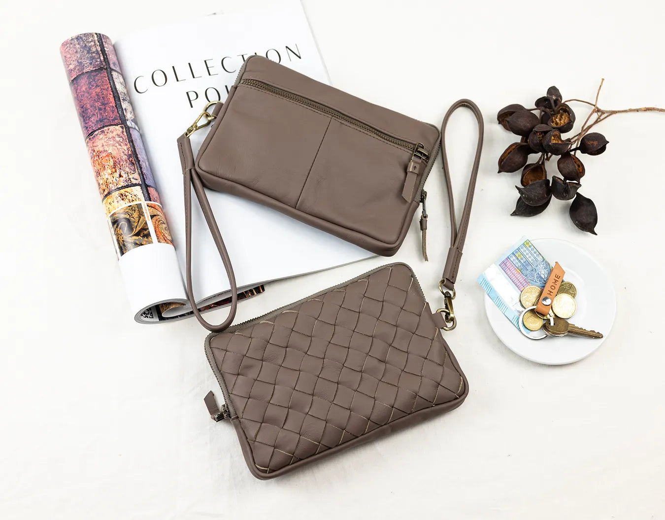 Antheia Wallet - Taupe Leather