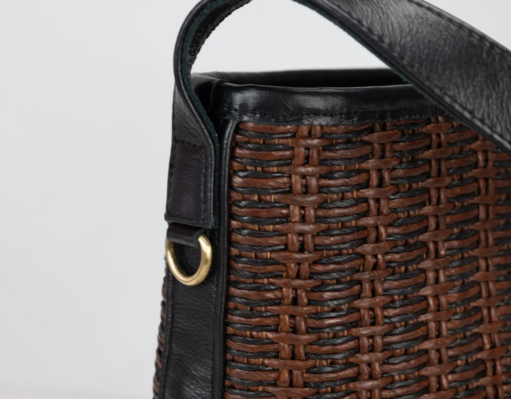 Lyda bag in leather & Raffia