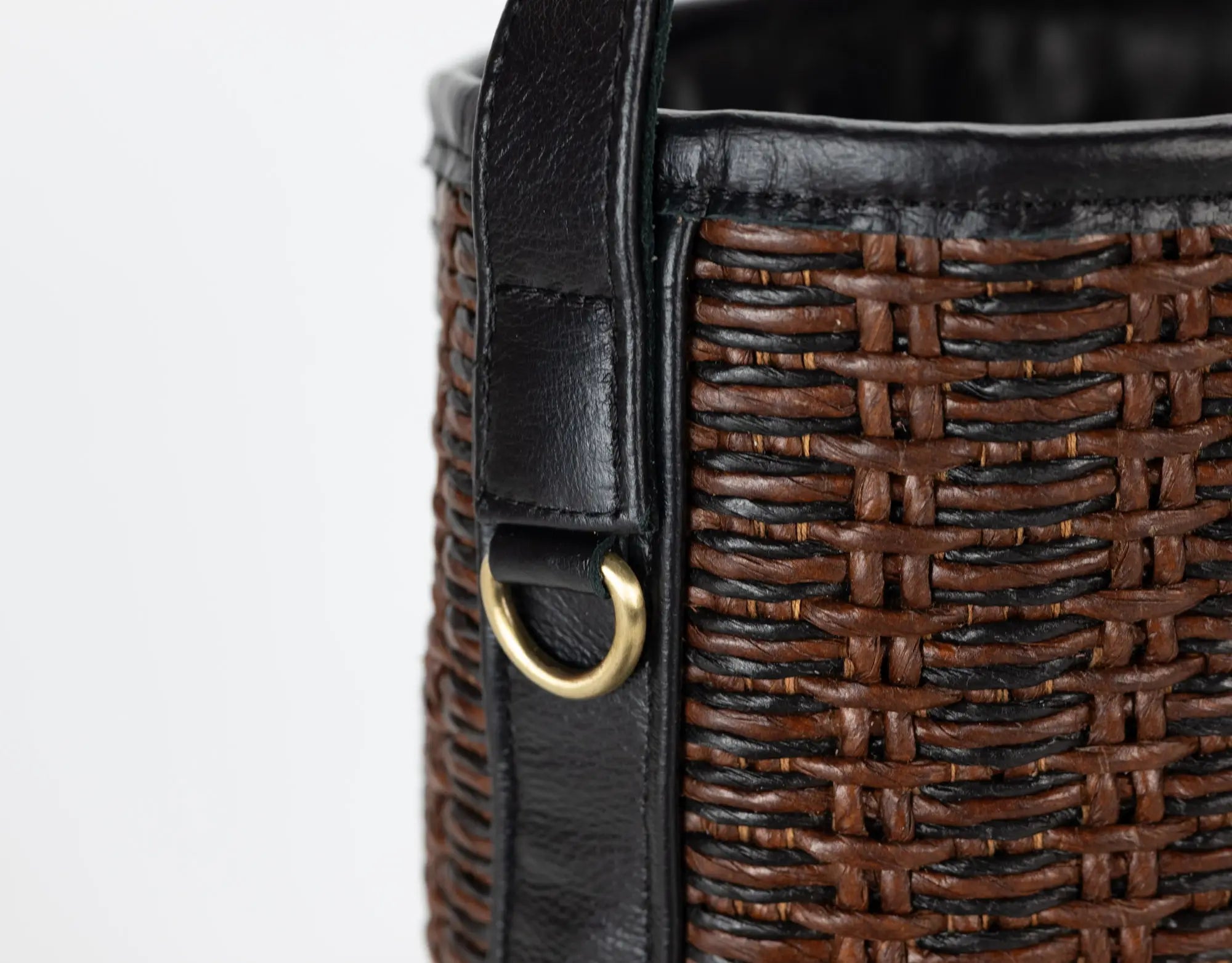 Lyda bag in leather & Raffia