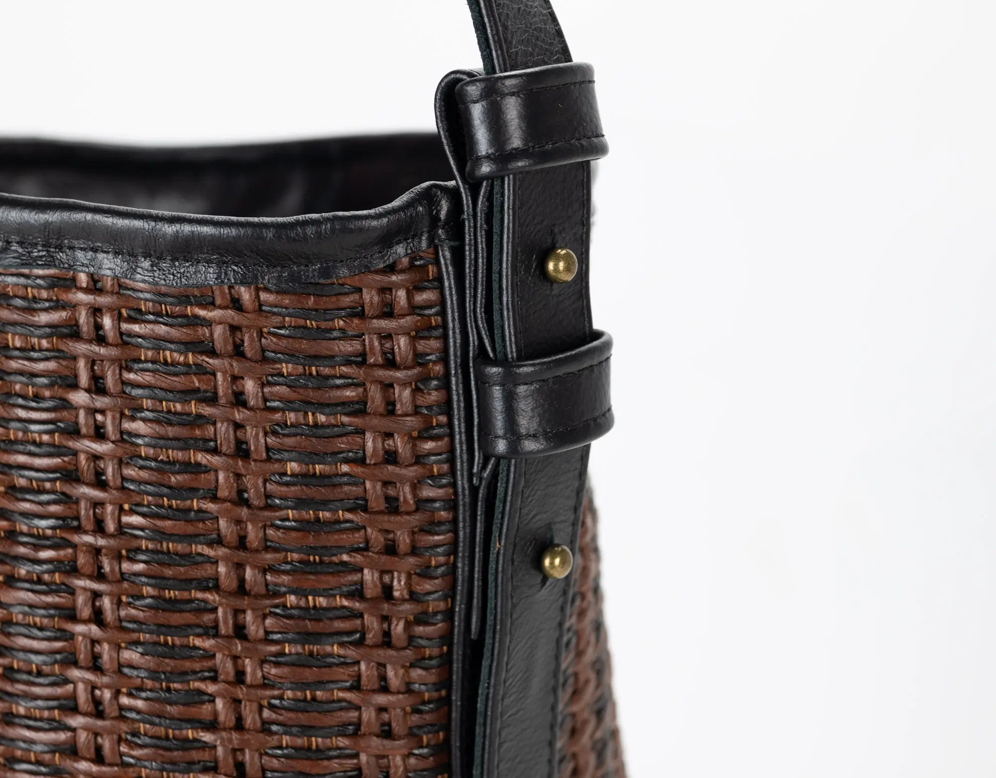 Lyda bag in leather & Raffia