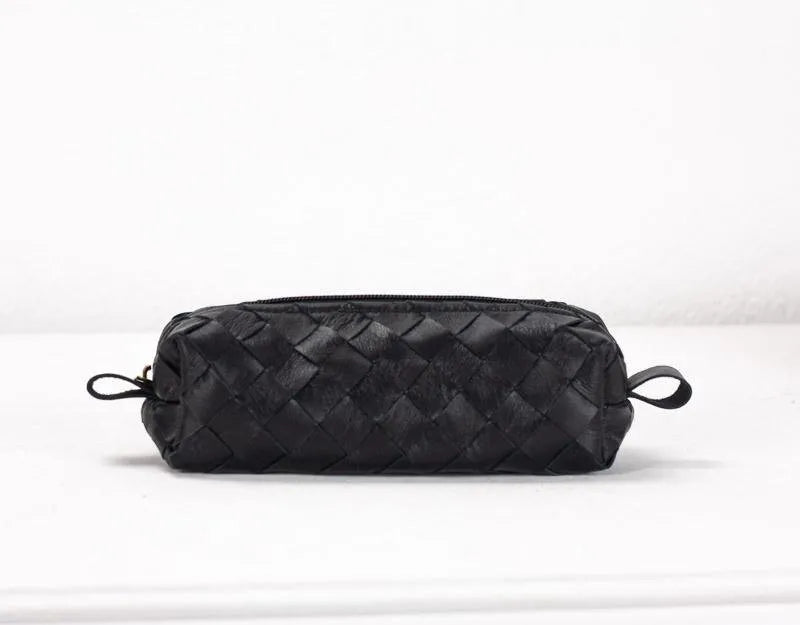 REC case - Black handweaved leather - milloobags
