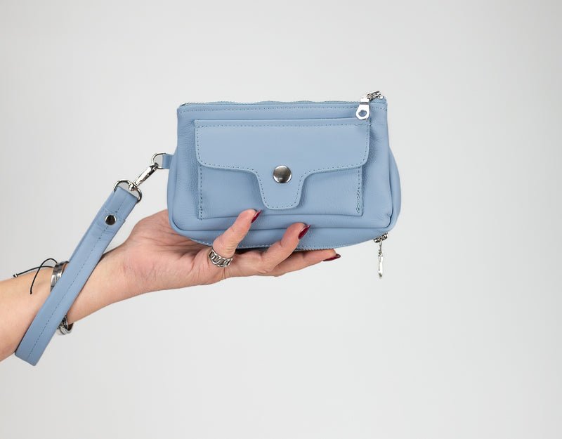Thalia wallet - Light blue leather - milloobags