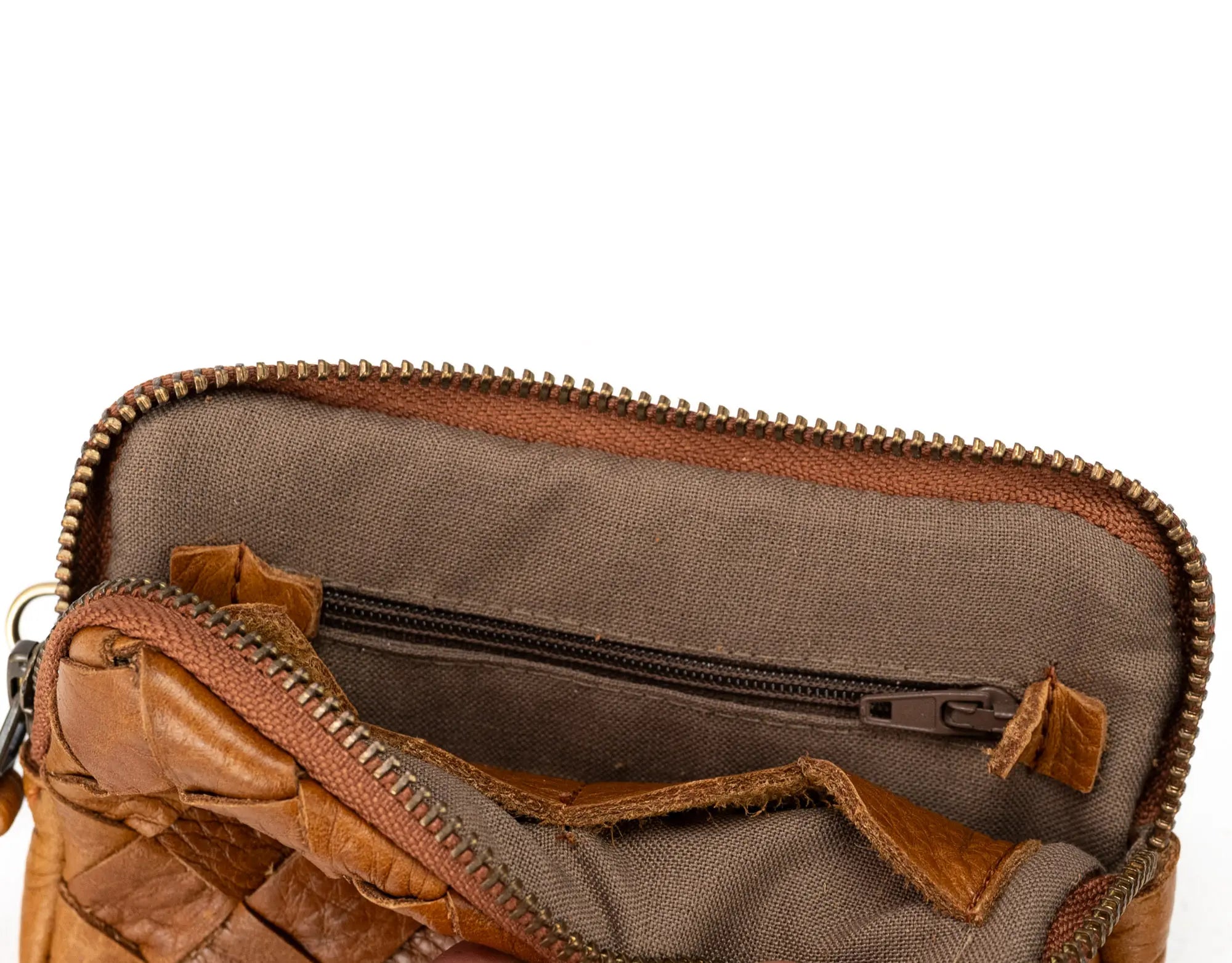 Antheia Mini wallet - Brown Leather