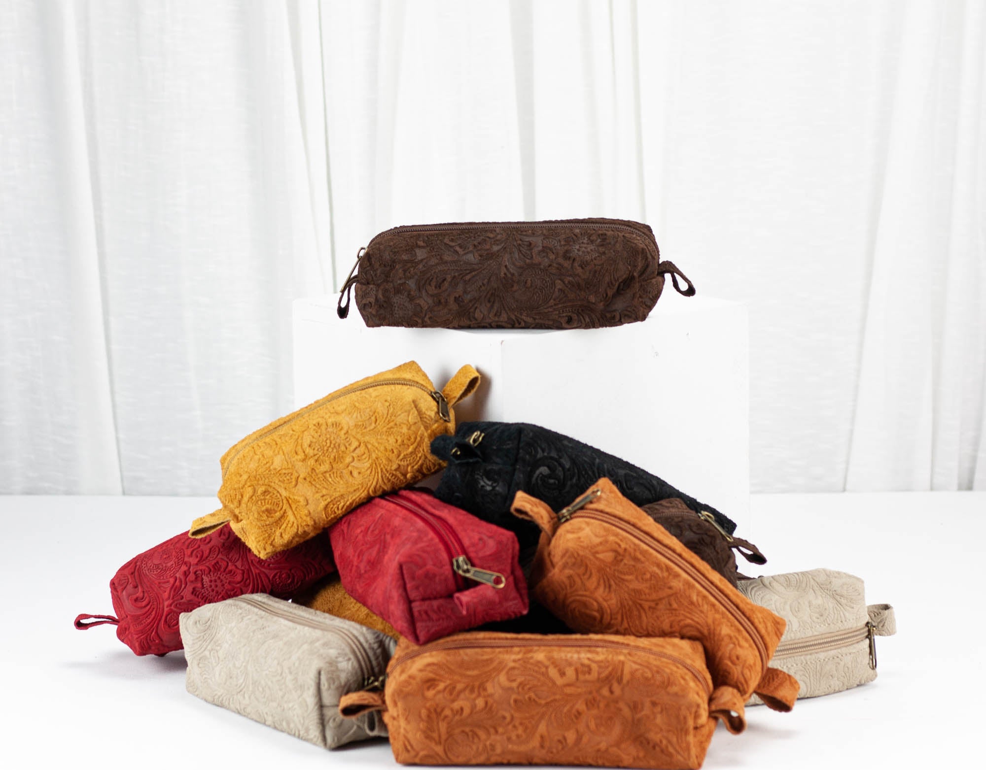REC & MINI Case - Floral Embossed Leather