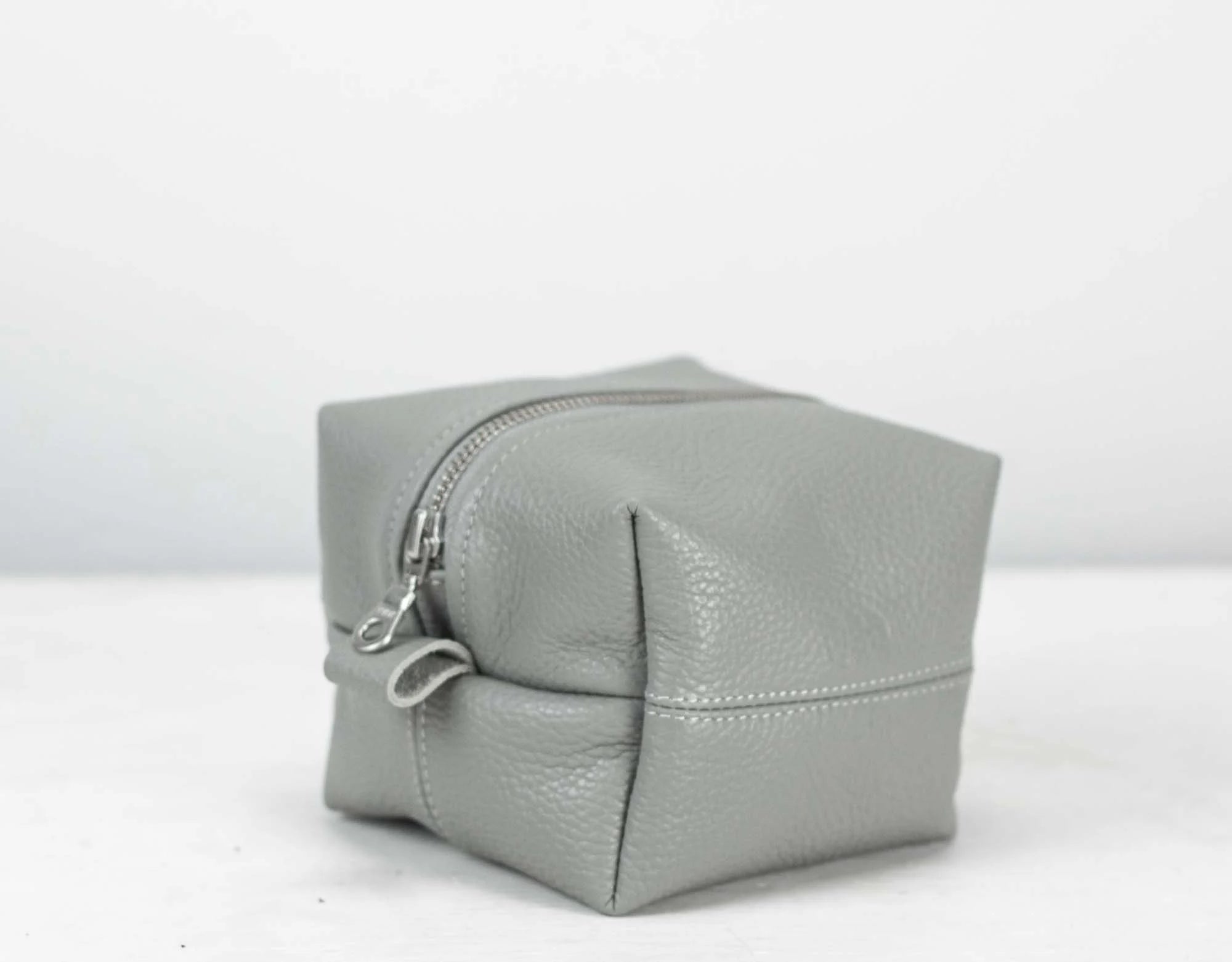 Grey leather cube case