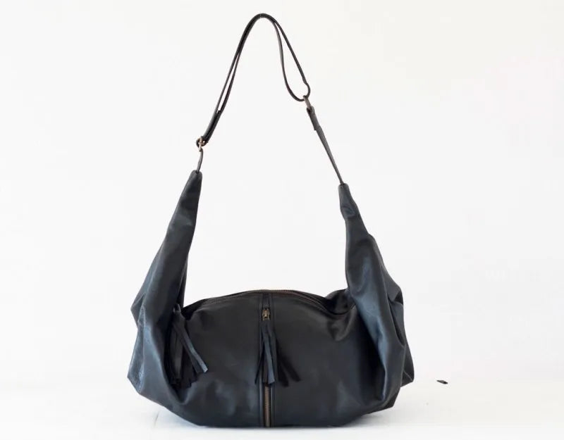 Kallia crossbody bag - Black leather - milloobags