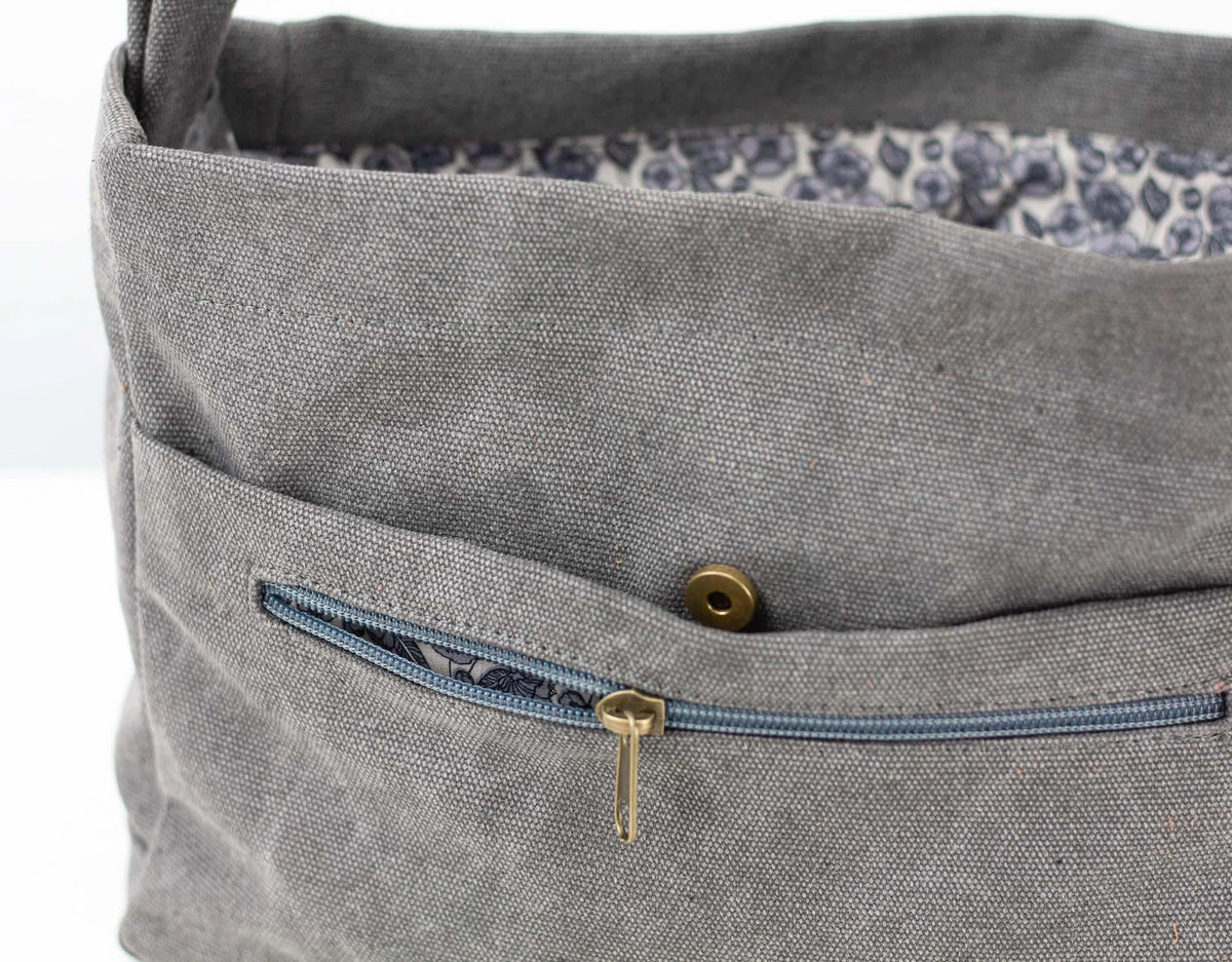 Purse Insert - Grey canvas