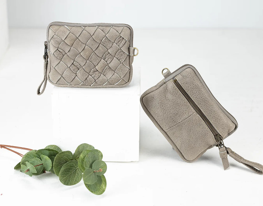 Antheia Mini wallet - Grey Leather