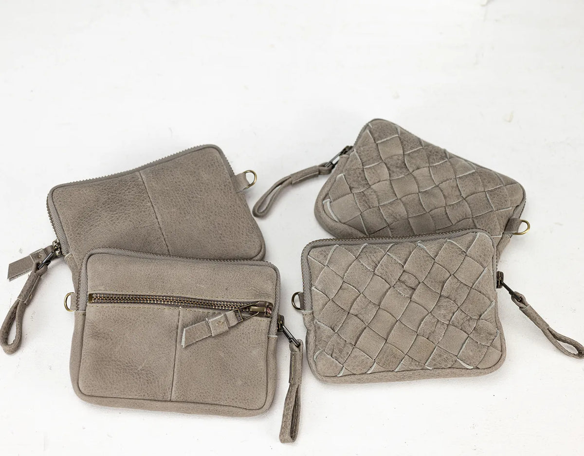 Antheia mini wallet - Grey leather