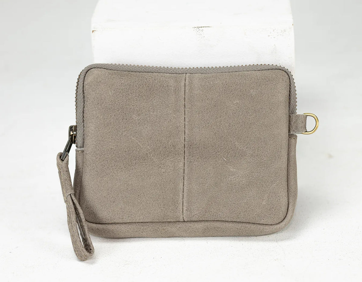 Antheia mini wallet - Grey leather