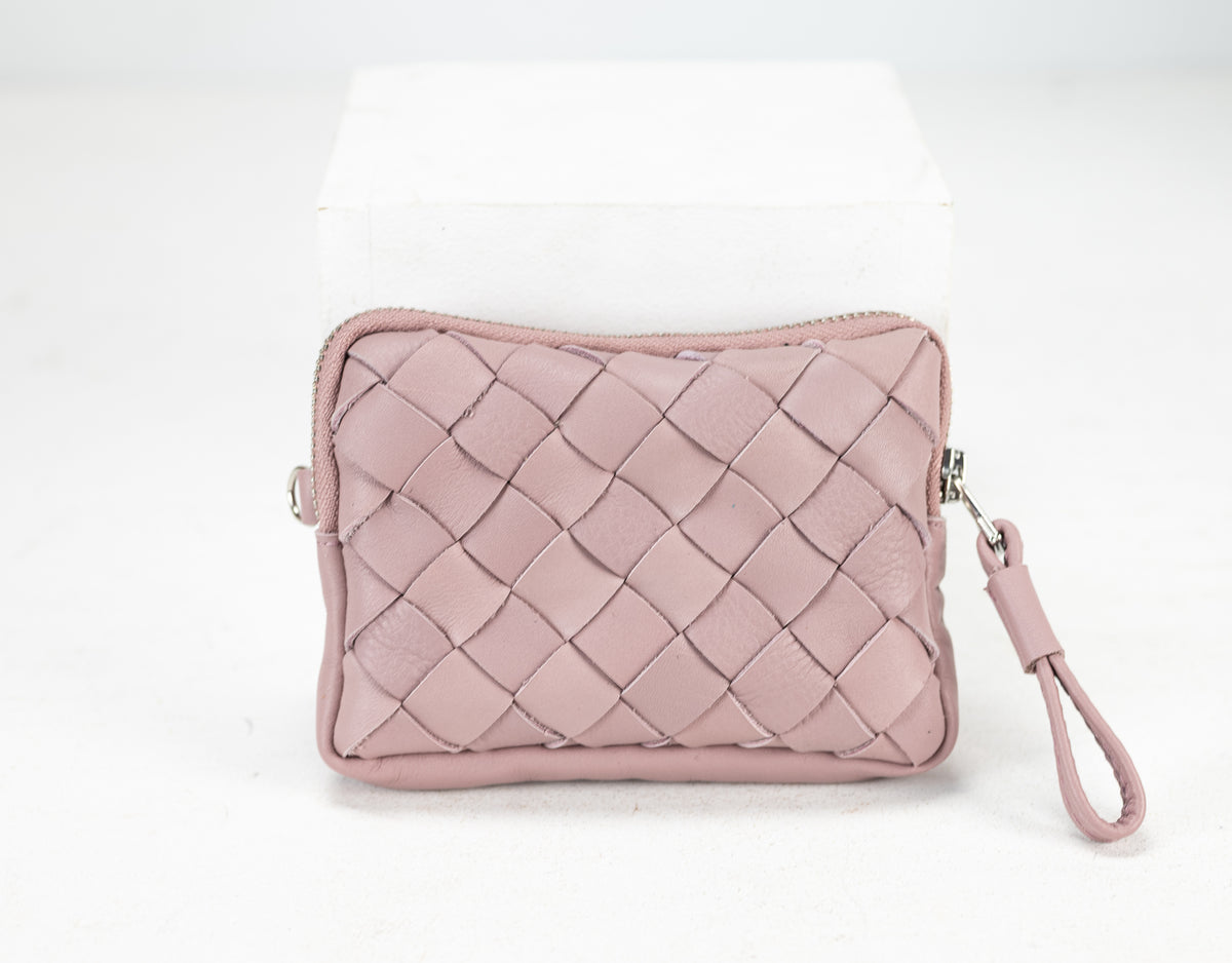 Antheia mini wallet - Sandy Pink leather