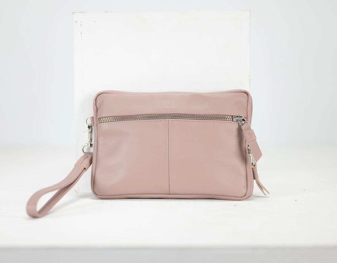 Antheia Wallet - Beige Pink Leather