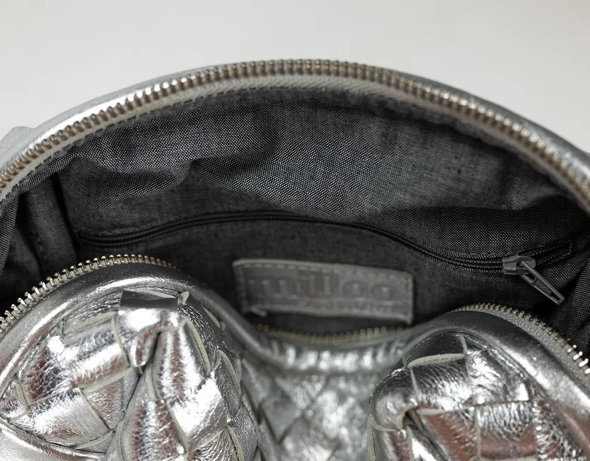 Calliope bag - Handwoven gold coated leather