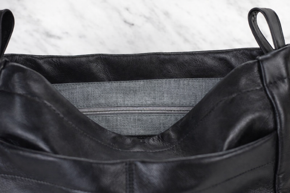 Purse Insert - Black leather