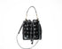 Black leather handwoven bucket bag 