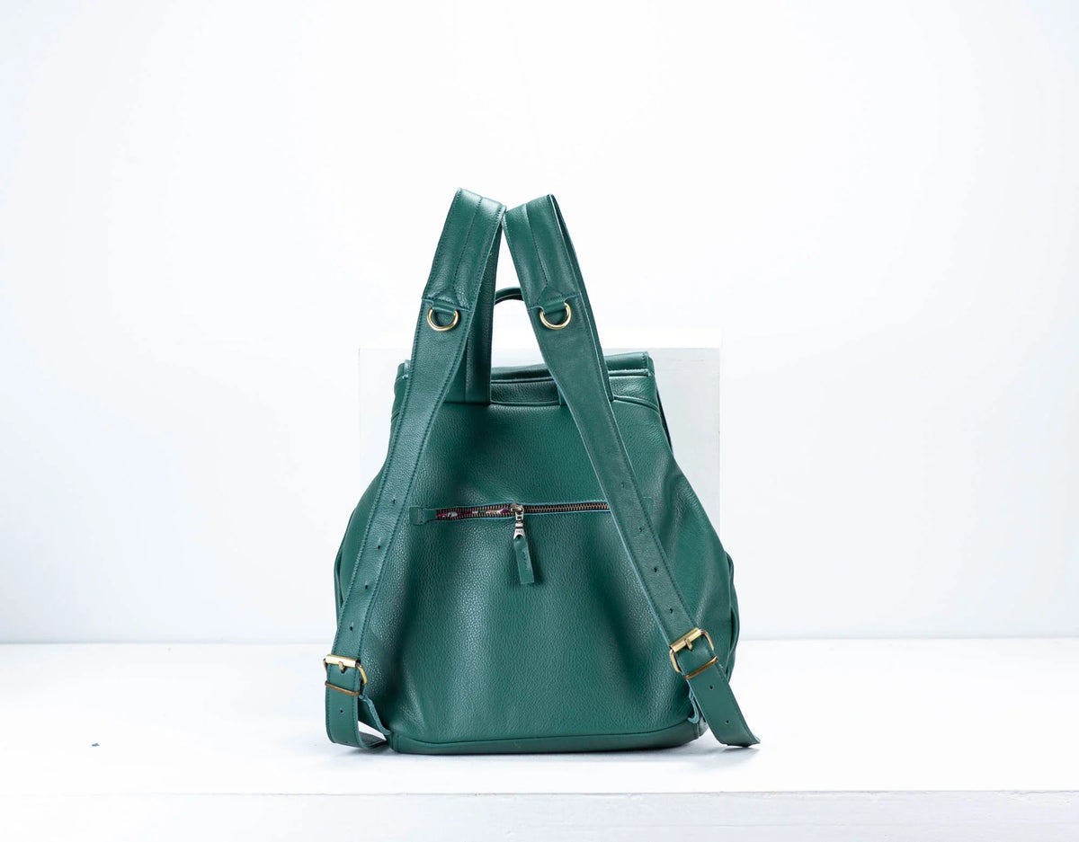 Artemis backpack - Petrol green leather