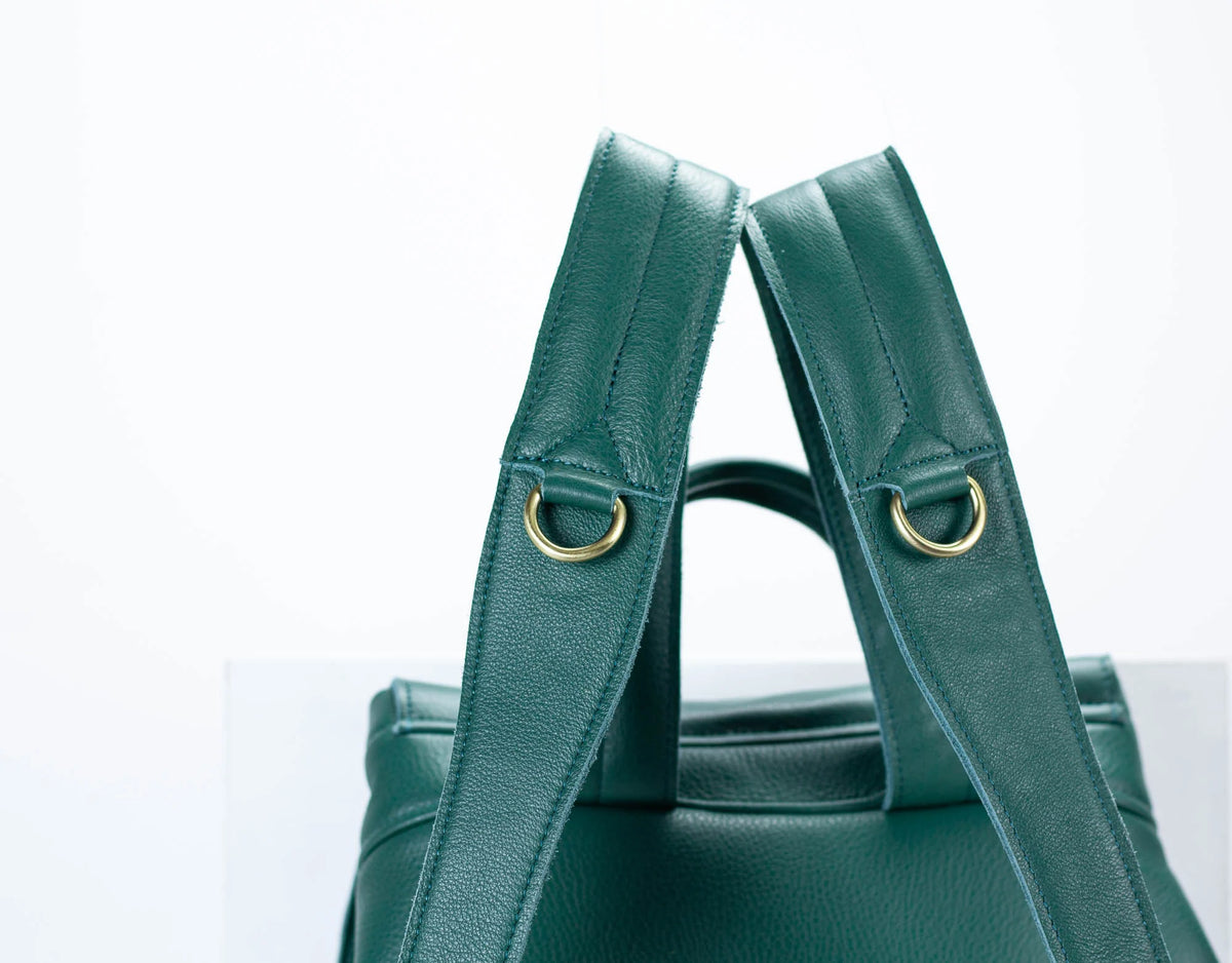 Artemis backpack - Petrol green leather