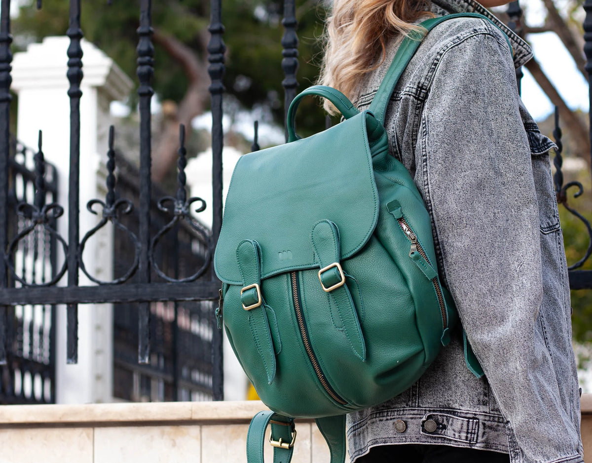 Artemis backpack - Petrol green leather