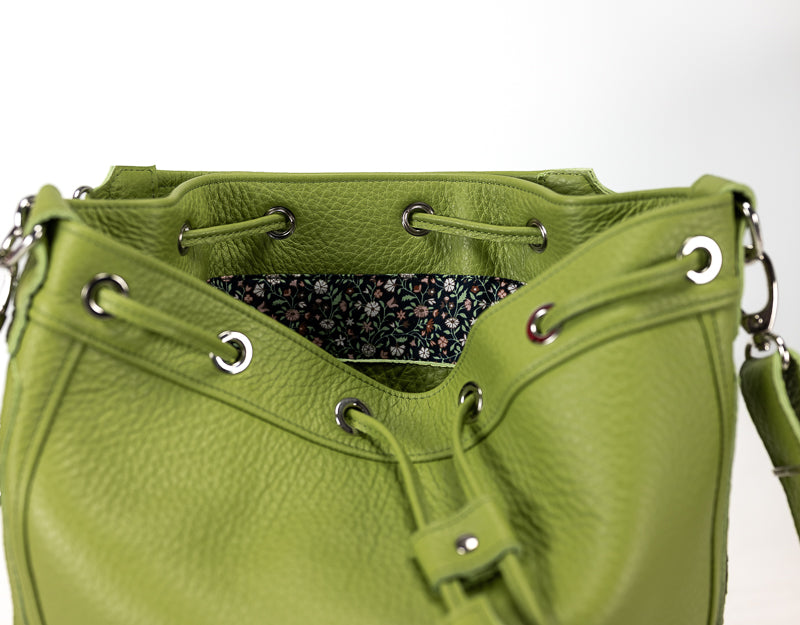 Danae bag - Lime green pebbled leather