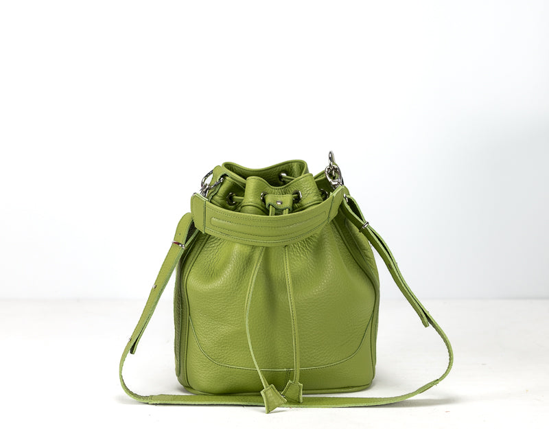 Danae bag - Lime green pebbled leather