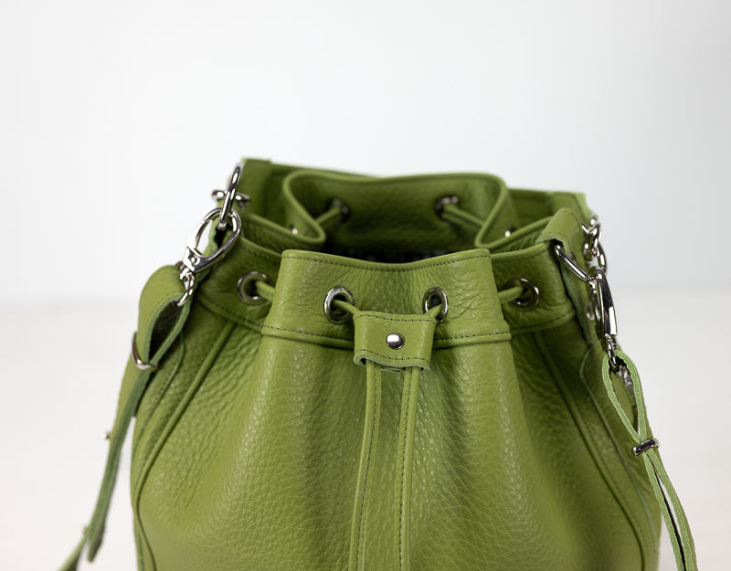Danae bag - Lime green pebbled leather