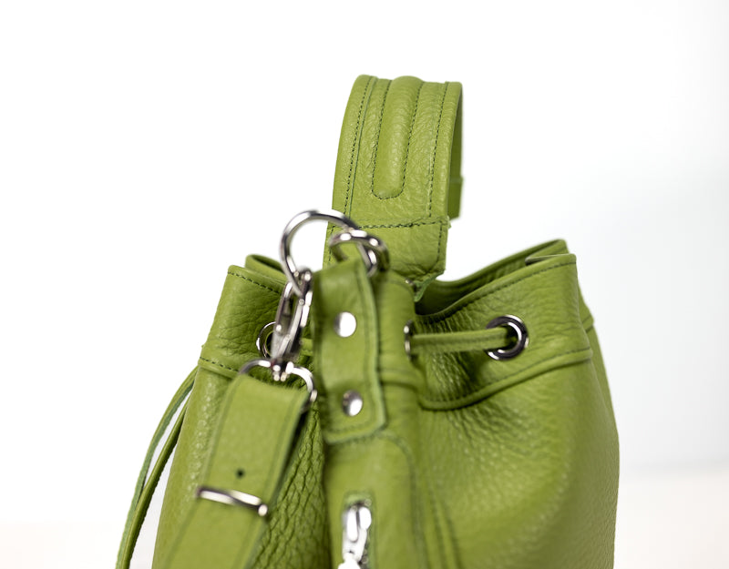 Danae bag - Lime green pebbled leather