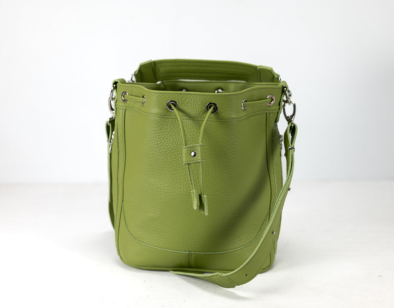 Danae bag - Lime green pebbled leather