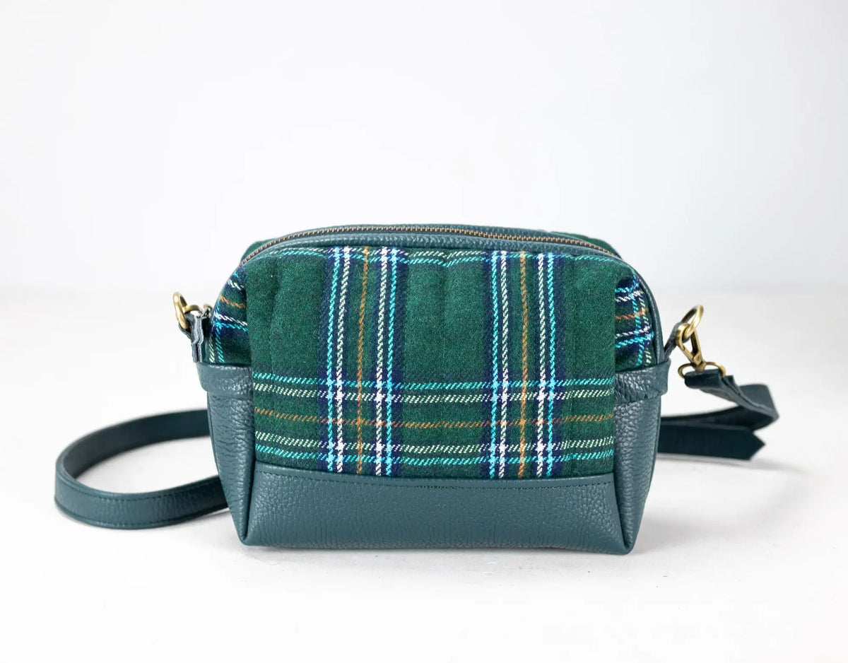 Calliope bag - Leather and Green wool