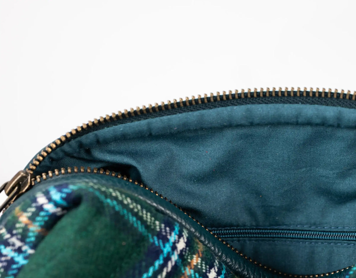Calliope bag - Leather and Green wool