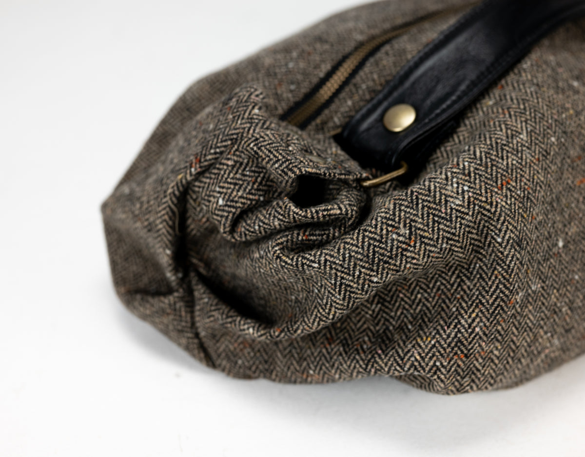 Kallia mini bag - Herringbone wool & leather