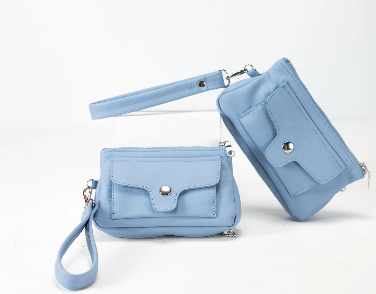 Thalia wallet - Light blue leather