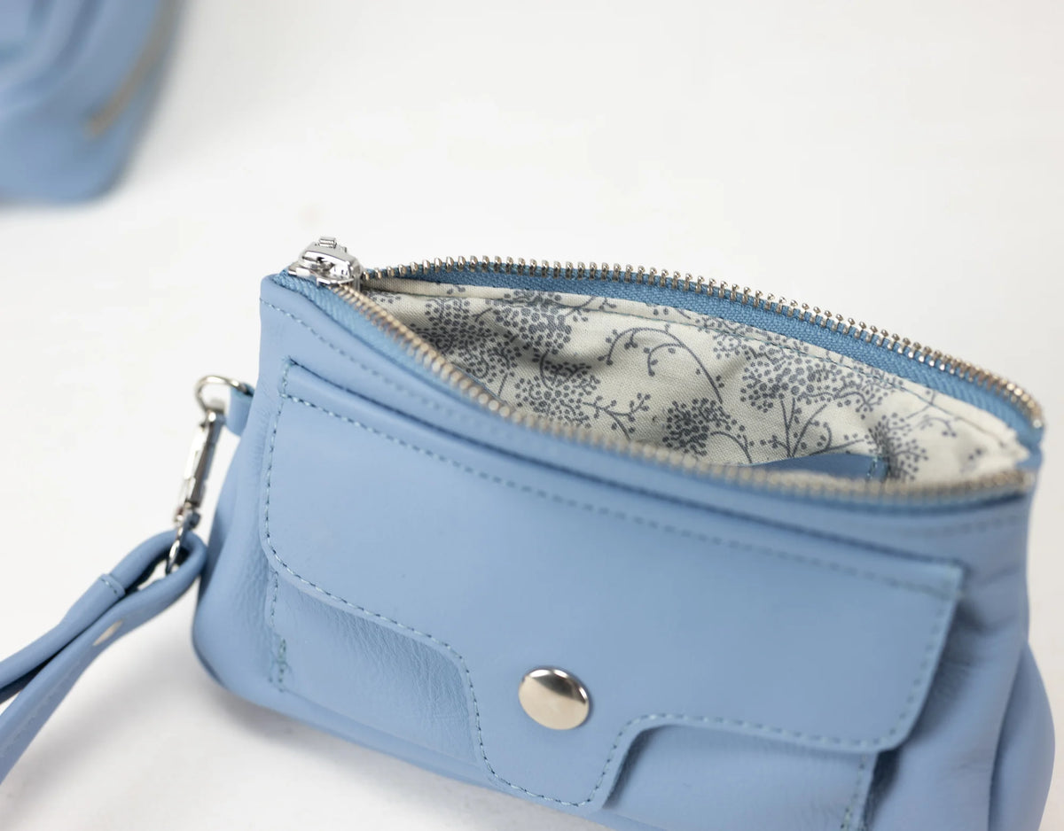 Thalia wallet - Light blue leather