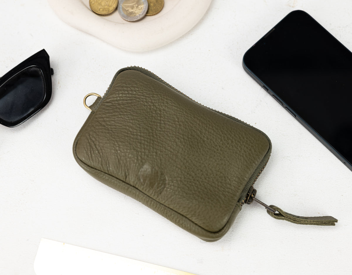 Myrto wallet - Green leather
