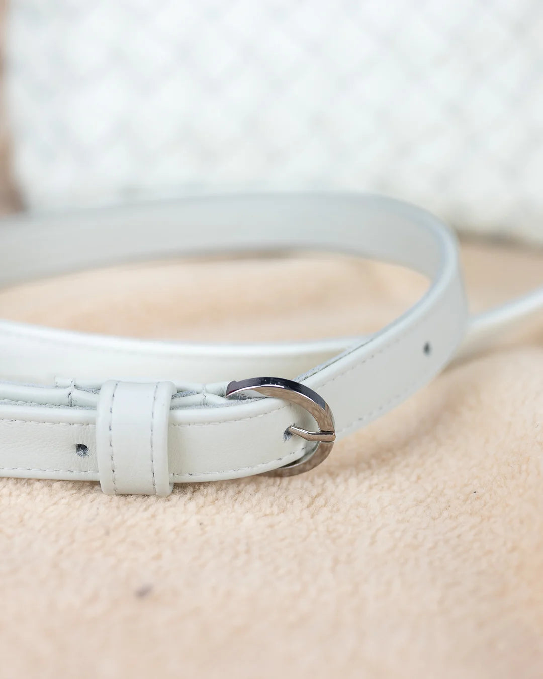 Calliope bag - Handwoven off white leather