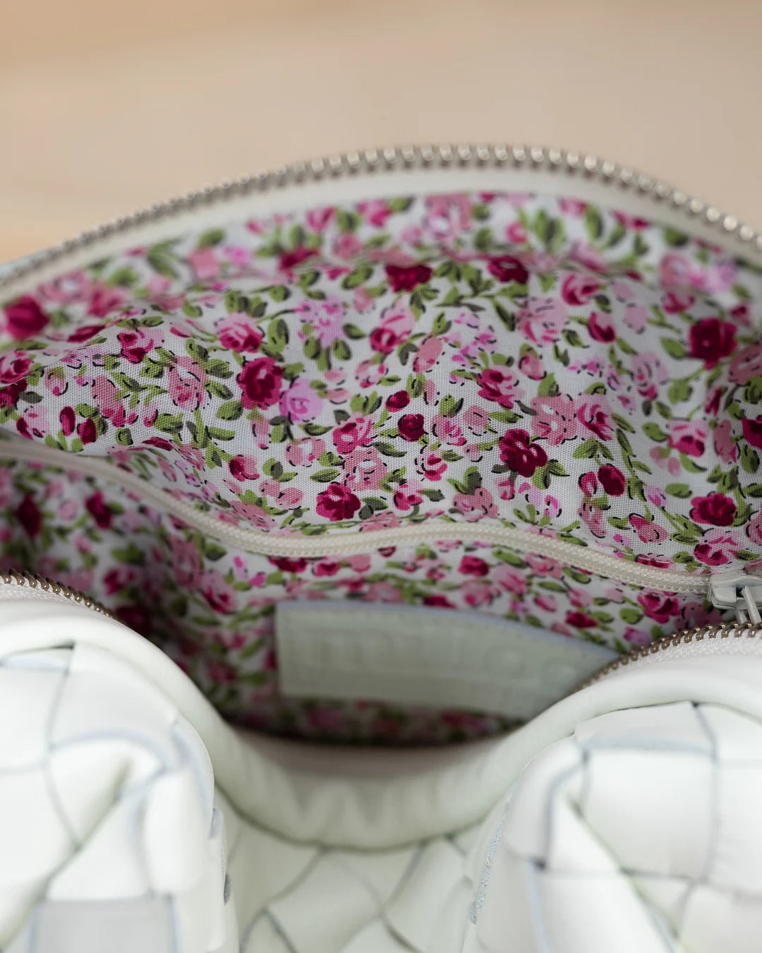 Calliope bag - Handwoven off white leather