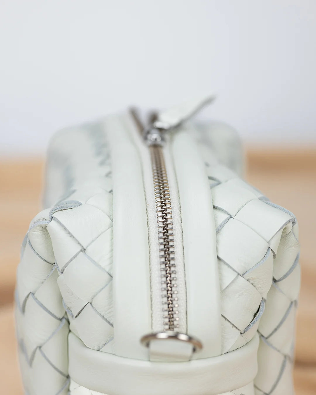 Calliope bag - Handwoven off white leather
