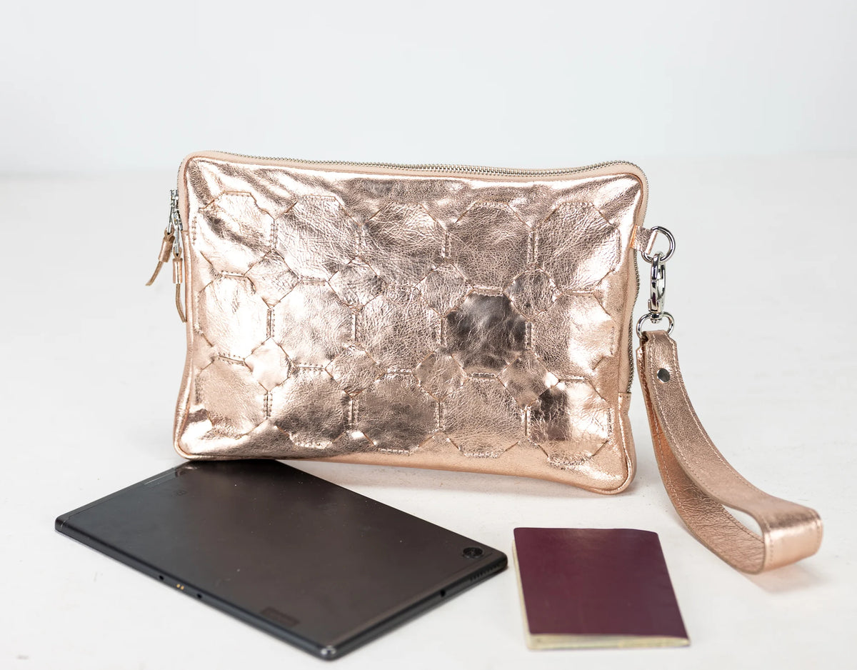 Athena Tablet Clutch - Rose Gold