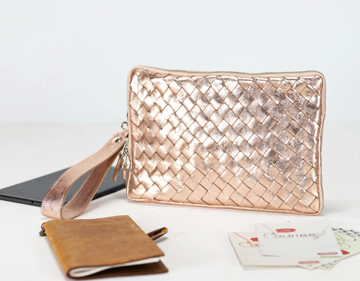 Athena Tablet Clutch - Rose Gold