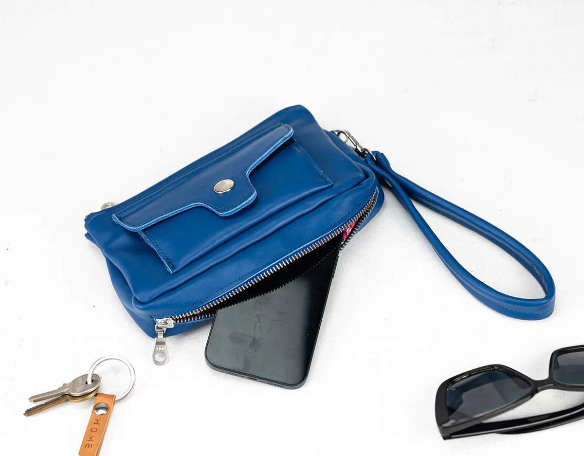 Thalia wallet - Royal blue leather