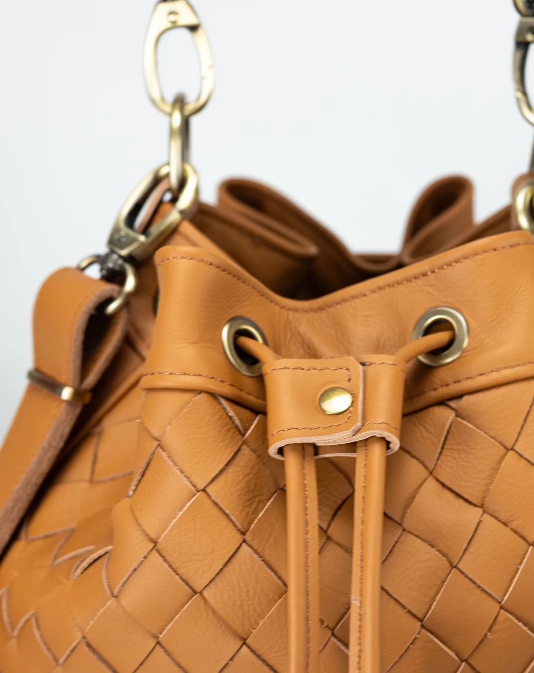 Danae bag - Tabac Brown handwoven leather