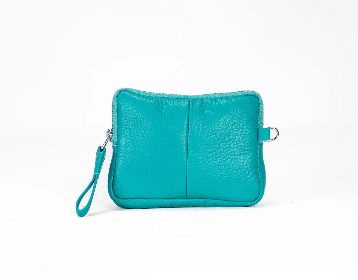 Antheia mini wallet - Turquoise leather