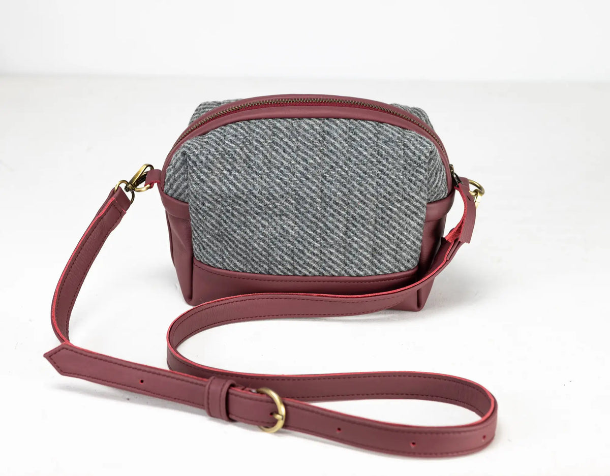 Calliope bag - Leather and Grey wool