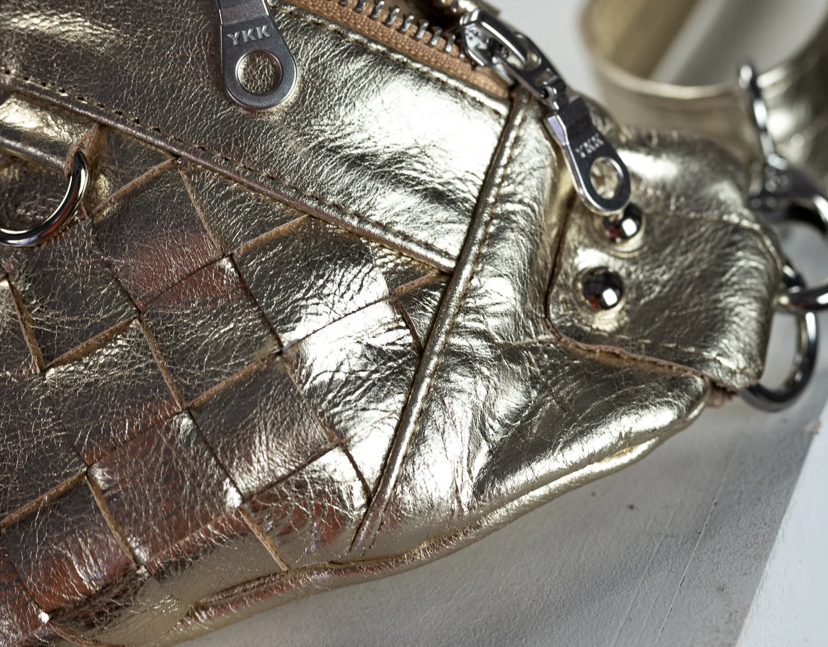Haris fanny pack - Yellow Gold handwoven leather