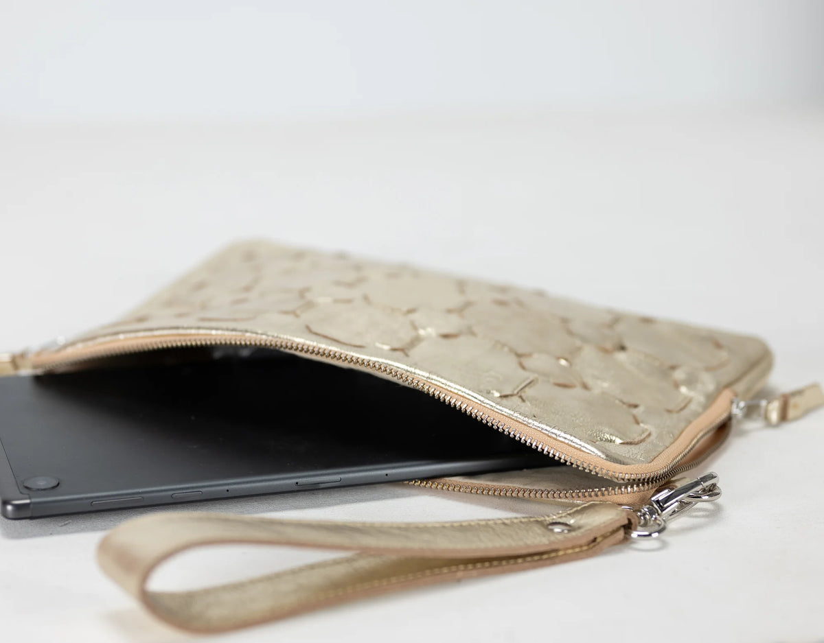 Athena Tablet Clutch - Yellow Gold