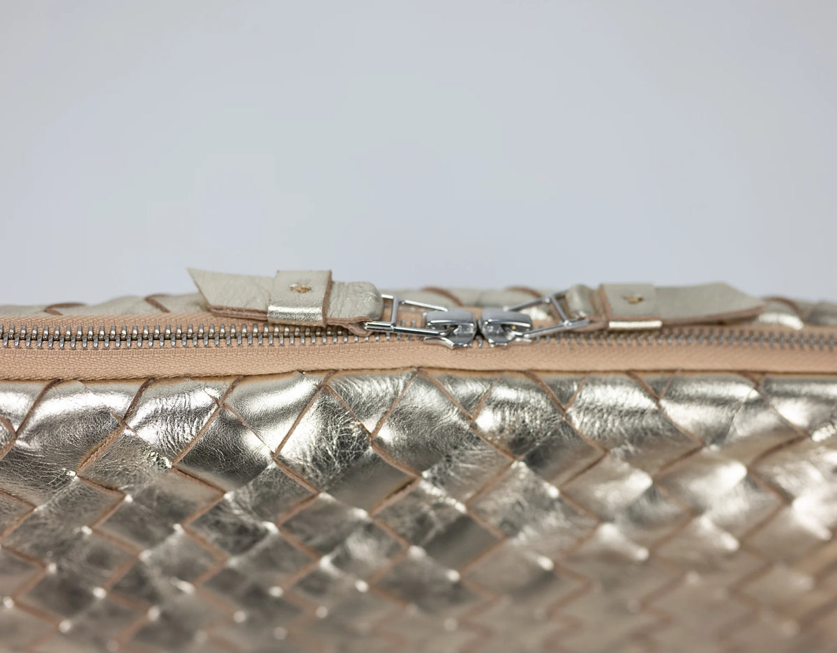 Athena Laptop Clutch - Yellow Gold leather