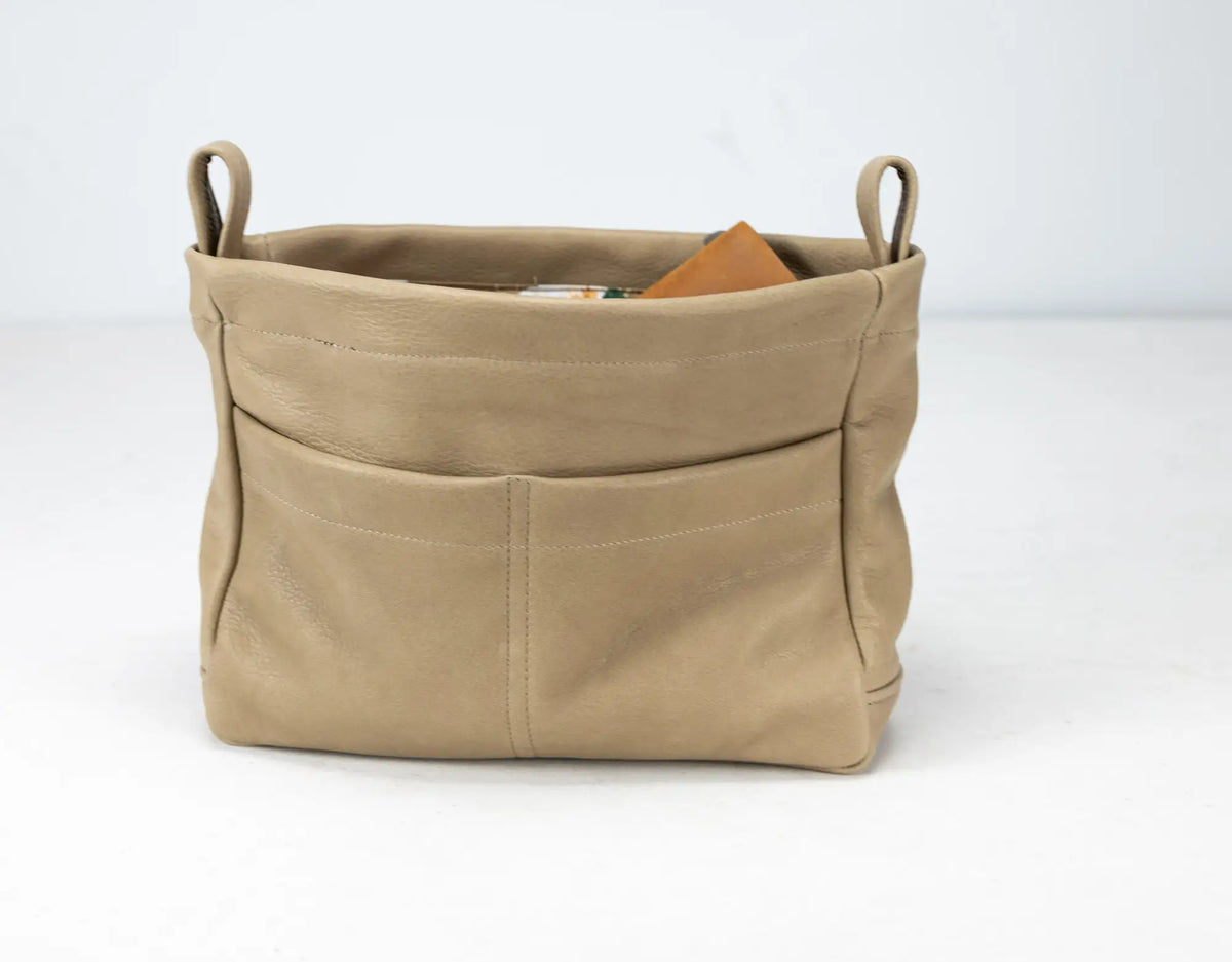 Purse Insert - Beige Leather