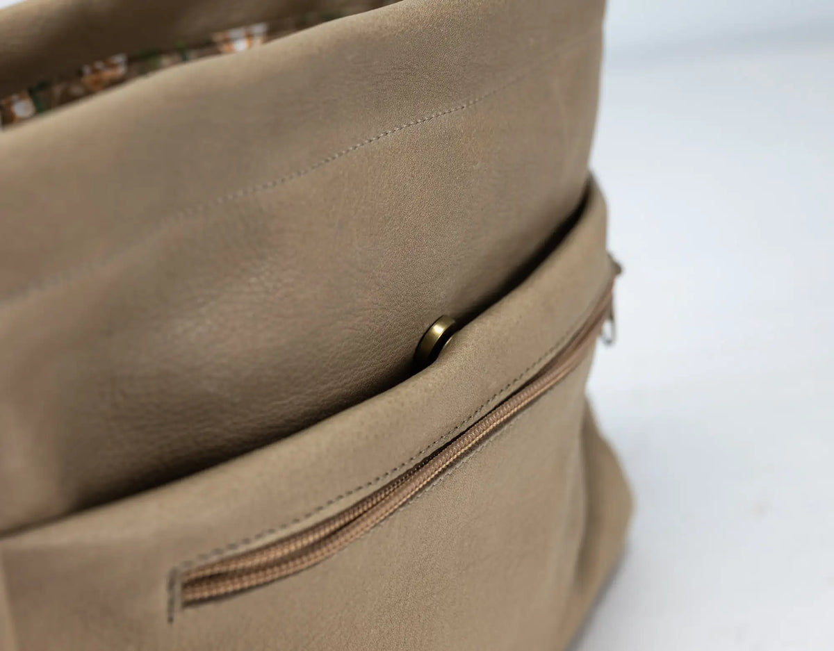 Purse Insert - Beige Leather