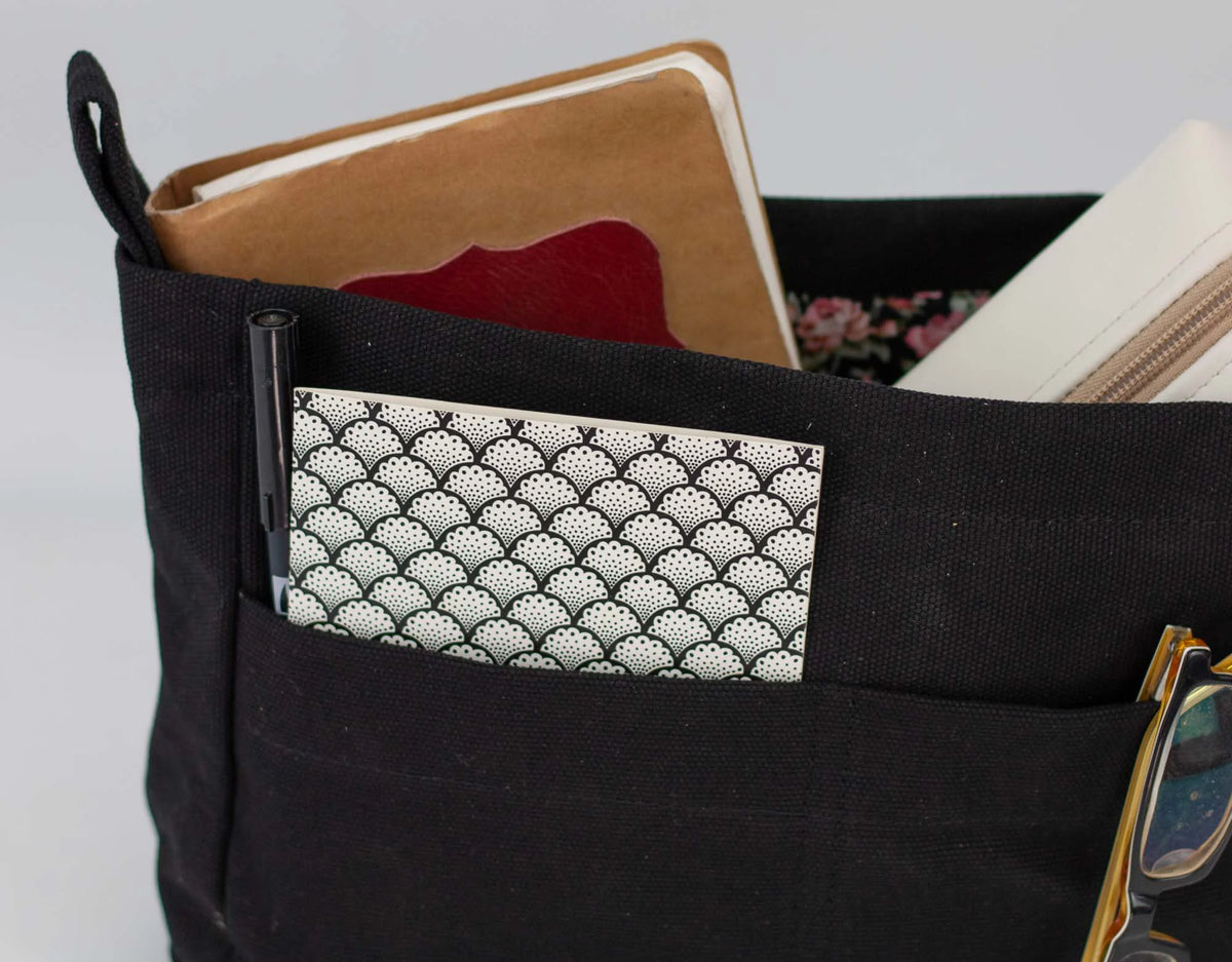 Purse Insert - Black canvas