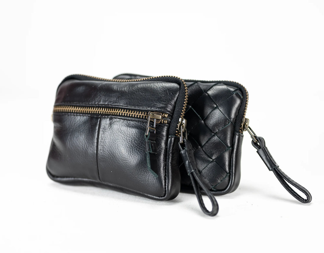 Antheia Mini wallet - Black Leather