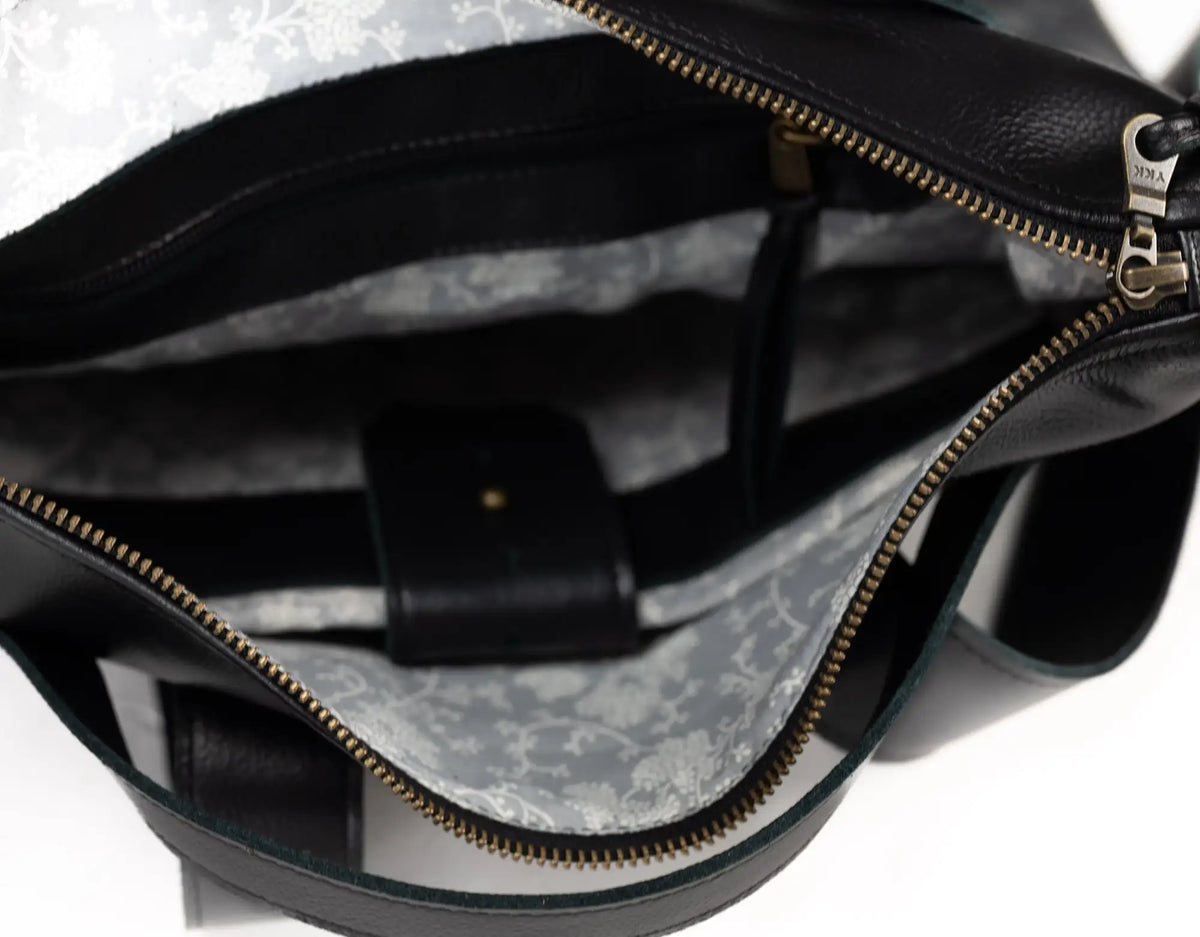  Σακίδιο Πλάτης Minos - Μαύρο πλεκτό δέρμα